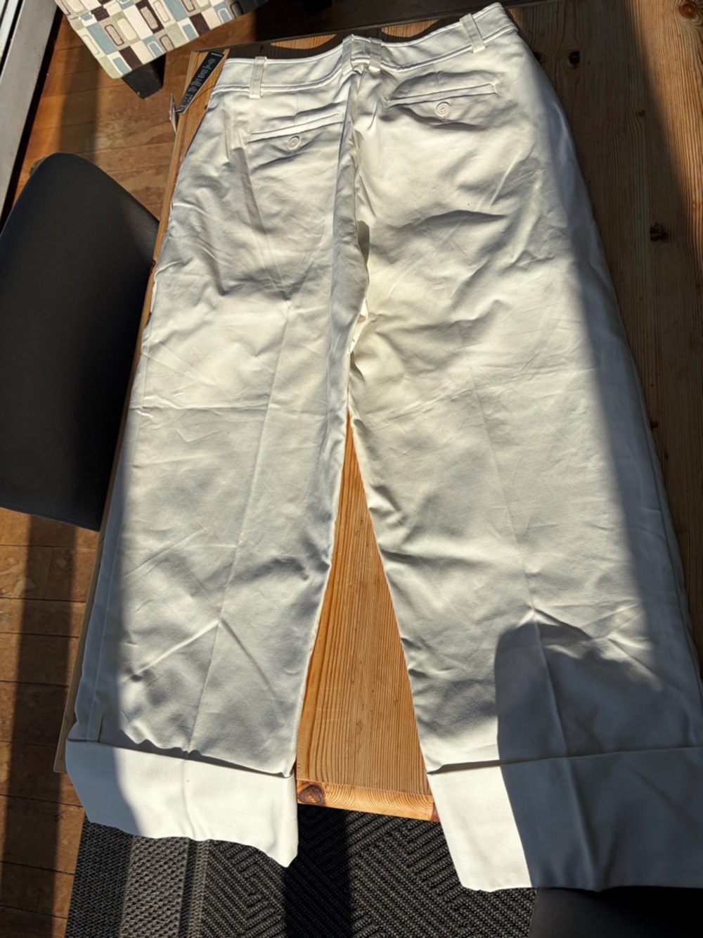 Ralph Lauren Cream Wide Cuff Cropped Pants